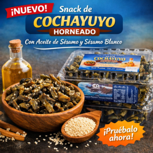Cochayuyo Trozado snack Premium – Cajita 125g (horneado con aceite de sésamo y sésamo blanco)